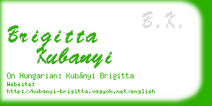 brigitta kubanyi business card