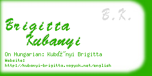 brigitta kubanyi business card
